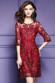 Elegant Burgundy Short Wedding Guest Dress For Over 40 50 With Half Sleeves Zl8019 Gemgrace Com Cocktail Dress Classy Wedding Guest Dress Dinner Dress Classy