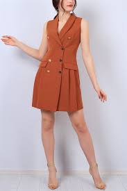 72 95 Tl Taba Kruvaze Yaka Bayan Ceket Elbise 13646b Modamizbir Elbise Gomlek Elbise Moda Stilleri