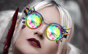 Amazon.com: RuiJinGen Kaleidoscope Steampunk Goggles Rave Glasses Rainbow  Prism Diffraction EDM Psychedelic Lenses (A14 Multicolor) : Clothing, Shoes  & Jewelry