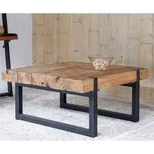 table basse teck et metal recycles celebes 90cm carree table basse carree bois table basse teck table basse