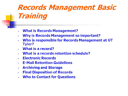 Information / records are an organization's most important resource. Ut Tyler Records Management Training Ppt Video Online Download