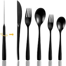 Get standout posters, wall art & more from zazzle ! Amazon Com Flatware Set 20 Piece Silverware Set Mazmayi Stainless Steel Home Kitchen Hotel Restaurant Tableware Cutlery Set Service For 4 Dishwasher Safe Mirror Finish Black Black Flatware Sets