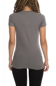 The Debra Womens Basic Crew Neck Tee In Asphalt