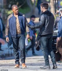 Anthony mackie and sebastian stan. Anthony Mackie And Sebastian Stan On Set Of Their Marvel Series The Falcon And The Winter Soldier Readsector