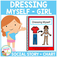 social story dressing myself girl book chart autism