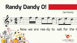 Em am to be rollickin' randy dandy o! Sheet Music Randy Dandy O Pirate Sea Shanty Recorder Flute Violin Or Oboe Youtube