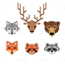 Stylized Geometric Animal Heads In Clean Minimalistic Style Geometric Animal Head Geometric Animals Wild Animals Vector