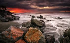 Tons of awesome ocean sunset wallpapers to download for free. Rocks Stones Ocean Beach Sunset Wallpapers Hd Desktop And Mobile Backgrounds