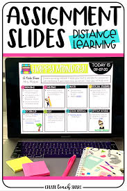 Distance Learning Assignment Slides To Use With Google Slides Or Powerpoint In 2020 Digital Learning Classroom Teaching Technology Distance Learning