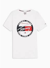 Mens Tommy Hilfiger White Circle Logo T Shirt T Shirt Image T Shirt Vest Tshirt Logo