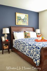 Navy And Coral Bedroom Whats Ur Home Story Coral Bedroom Coral Bedroom Decor Bedroom Colors