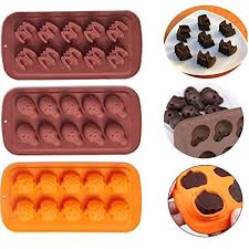 Halloween Chocolat Silicone Fondant Moules Crane Chauve Souris Citrouille Glace Plateau Bonbons Biscuits Savon Chocolat Halloween Desserts Sans Cuisson Bonbon