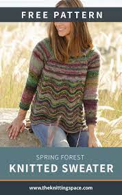 Drops design offers a multitude of free patterns that have now been translated into english. Spring Forest Knitted Sweater Free Knitting Pattern Sweater Pattern Knitting Patterns Free Drops Design