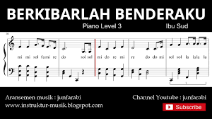 Berkibarlah Benderaku Not Balok Piano Level 3 Lagu Wajib Nasional Youtube