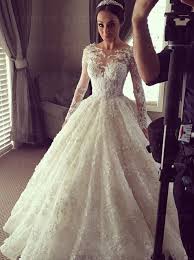 This gorgeous trumpet wedding gown, elegantly crafted with beaded lace, features a it's simple to create a beautiful storybook wedding dress with our endless selection of sleeve. Elegant Ball Gown Lace Long Wedding Dress With Long Illusion Sleeves Wedding Dresses 249 99 Simple Dress Com