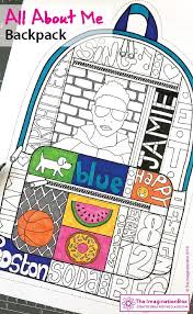 All About Me Back To School Backpack Booklet Art Activity Back To School Art Classroom Activities School Art Projects