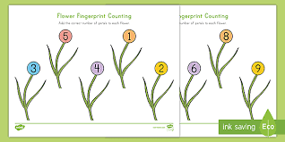 A collection of free butterfly printables you can use to create a letter b is for butterfly theme in your classroom. Flower Fingerprint Counting Activity Teacher Made