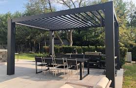 Paragon outdoor has developed this modern louvered pergola that combines a traditional open roof pergola and a pavilion with a closed roof. Modern Fiberglass Pergola With Fixed Louvers Outdoor Pergola Backyard Pergola Pergola Plans