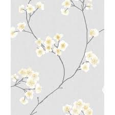 Radiance Wallpaper In Grey And Ochre From The Innocence Collection By Burke Decor Cream Wallpaper Botanical Wallpaper Grey Wallpaper