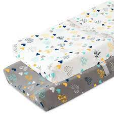 Choosing desk pads for offices desk pads come in plastic, vinyl, leather and even textured linen materials. Amazon Com Cosmoplus Stretch Fitted Changing Pad Cover 2 Pack Stretchy Changing Table Pad Covers For Boys Girls Heart Pattern Baby