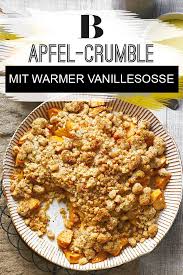 Apfel Crumble Mit Vanillesosse Dieser Apfel Crumble Ist Im Handumdrehen Zubereitet Und Schmeckt Am Besten Apfel Crumble Rezept Apfel Crumble Lebensmittel Essen