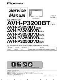 • to avoid the risk of accident and the potential. Service Man Pioneer Avh P3200bt P3250bt Laser Mp3