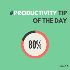 The mine workers left work at the break of dawn. Luxafor Productivity Tip Of The Day The 80 20 Rule Aka The Pareto Principle Is A Productivity Technique That Encourages Us To Do More Of Our Highest Value Work It Is Deemed That