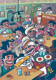 India Coffee House On Behance Indian Art Paintings Geometric Art Prints Indian Illustration