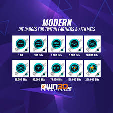 Bits are a virtual good that your viewers can use to cheer in chat to show support, celebrate moments, and amplify their voice. Twitch Bit Badges Modern Own3d Tv