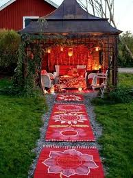 Its More Ornate Than Id Need But Id Love A Warmly Lit Retreat Like This In The Backyard Outdoor Backyard Retreat Backyard Spaces