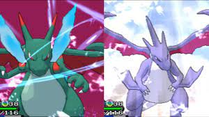 Unlike alain's charizard, this charizard can mega evolve into mega charizard y. Pokemon X And Y Shiny Mega Charizard X And Y Youtube