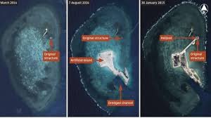 The south china sea is a marginal sea of the western pacific ocean. South China Sea Land Reclamation Satellite Images Show Chinese Progress On Man Made Island South China Sea Artificial Island Man Made Island