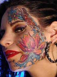 Best Tattoo Artist Nyc 2014 Colorful Face Tattoo Art Best Tattoo Art Designs Face Tattoos Facial Tattoos Face Tattoo Design