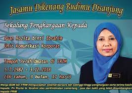 Majlis jasamu dikenang ,budimu disanjung ustazah hartini mat yaman 18 julai 2009. Frim Jasamu Dikenang Budimu Disanjung Sekalung Penghargaan Kepada Rozita Ibrahim Unit Komunikasi Korporat Facebook