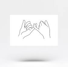 A minimalist tattoo gives you the freedom to have a totem without raising the curiosity of the people around you that may have a stereotype view. Fine Line Tagged Pinky Promise Small Tattoos