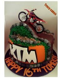 Ktm Birthday Cake Motorcycle Birthday Cakes Dirt Bike Birthday Bike Cakes