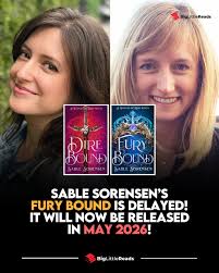 Sable Sorensen's new book, "FURY BOUND," which is the sequel to DIRE BOUND  and the second book in The Wolves of Ruin series, is delayed to next year!  The book will now