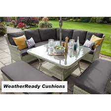 Hartman Hartford Curved Casual Dining Set Weatherready Cushions White Wash Pebble Hartfset18wwp09 Casual Dining Set Outdoor Furniture Sets Outdoor Sectional Sofa