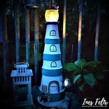 Ines Felix Kreatives Zum Nachmachen Leuchtturm Fur Den Garten Leuchtturm Basteln Leuchtturm Turm