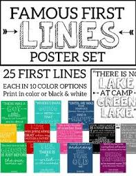 This Famous First Line Poster Set Will Be The Perfect Addition To Your Classroom Library In In 2020 Library Book Displays Classroom Library Middle School Libraries