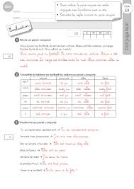 Conjugaison au passé composé de 40 verbes : Cm1 Evaluation Le Passe Compose