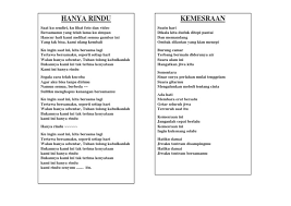 Regis production 31 october 2018. Cari Lirik Lagu Hanya Rindu Arsia Lirik