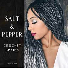 4 Salt And Pepper Braids With Good Reviews African Hair Braiding Styles African Braids Hairstyles Grey Hair Braids