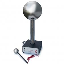 A van de graaff generator pulls electrons from the earth, moves them along a belt and stores them on the large sphere. Van De Graaff Generator 400kv Assembled Negative Science First