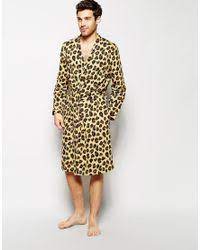 My mom bought it for me on amazon. Asos Dressing Gown In Leopard Print In Mustard Yellow For Men Lyst