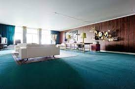 My Next Scrap Studio Will Have Teal Carpet And A Cool Retro Wall Teal Home Decor Teal Carpet Living Room Carpet