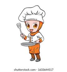 Download free islamic vectors and other types of islamic graphics and clipart at freevector.com! Vector Illustration Female Muslim Chef Holding Stock Vector Royalty Free 1633644517