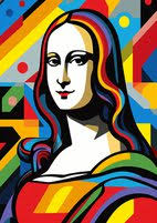 Mona Lisa in the style of Roy Lichtenstein Acrylic painting by Kosta Morr