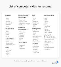 There are three main formats: Best Computer Skills For A Resume Software Skills Employers Love