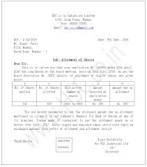 Find the format of the informal letter writing style and how to write an informal letter along with an example. Letter Allotment Of Shares Hsc Higher Secondary Education Website